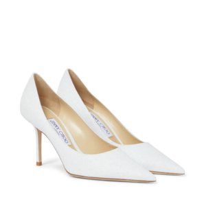 JIMMY CHOO Love 85 glitter pumps - White